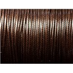 5 mètres - Cordon coton ciré enduit qualité 2mm Marron Brun Café - 8741140010307 