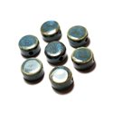 4pc - Perles Céramique Porcelaine Palets 15mm Bleu Turquoise - 8741140010338 