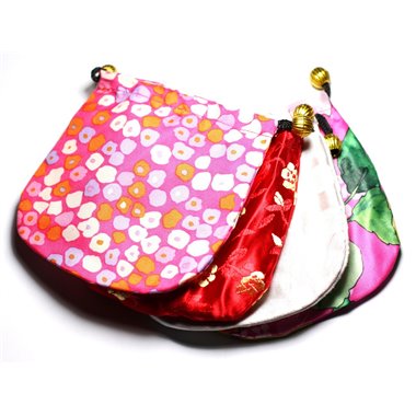 50pc - Sacs Pochettes Cadeaux Bijoux Tissu Satin 11cm Multicolore - 8741140010345 