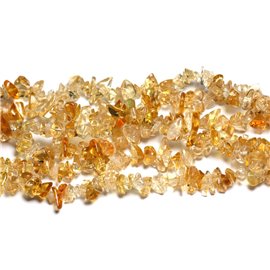 20 Stück - Perlen Stein Citrin Steingärten Chips 5-10mm Gelb Orange Transparent - 8741140008243