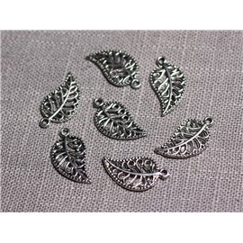 20pc - Pendants Charms Silver plated Arabesque leaves 18mm - 4558550095077 