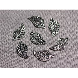 20pz - Pendenti Charms Argento placcato foglie di Arabesque 18mm - 4558550095077 