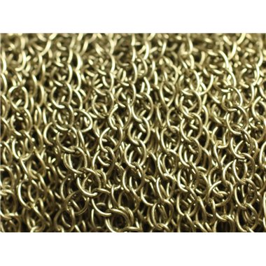 2 metres - Appret Chaine Métal Marron Bronze Maillons ovales torsadés 5x4mm - 7427039735650