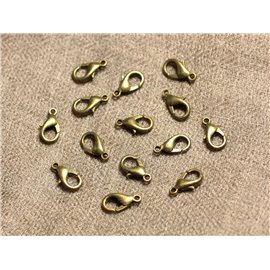 20pc - Cierres mosquetones Metal Bronce Calidad 12mm - 4558550030863 