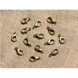 20pc - Lobster Clasps Metal Bronze 12mm Quality - 4558550030863 