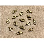 20pc - Fermoirs Mousquetons Métal Bronze Qualité 12mm - 4558550030863 