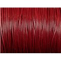 5 Mètres - Fil Corde Cordon Coton Ciré 1mm Rouge Bordeaux - 4558550016492