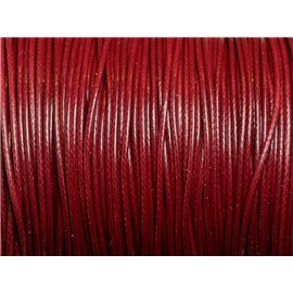 5 Meter - Drahtseil gewachste Baumwolle 1mm Rot Bordeaux - 4558550016492