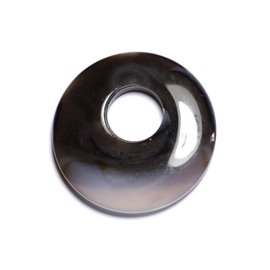 Ciondolo in pietra - Ciambella in agata 44 mm marrone caffè bianco N37 - 8741140005075 