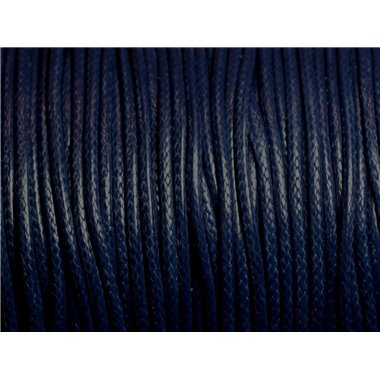5 mètres - Cordon Coton Ciré 2mm Bleu Marine - 4558550016089 