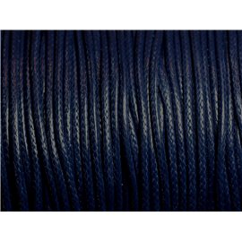 5 metri - Cordoncino in cotone cerato 2 mm Blu navy - 4558550016089 