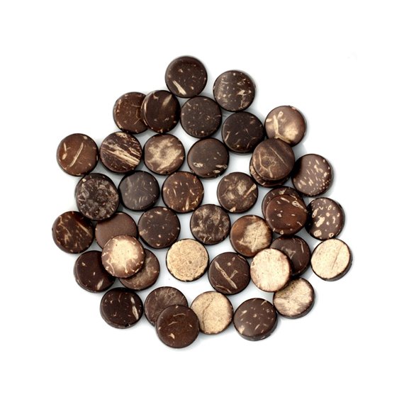 20pc - Perles Bois de Coco Palets 10-11mm Marron -  4558550001184 