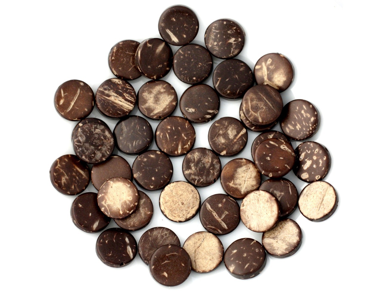 20pc - Perles Bois de Coco Palets 10-11mm Marron -  4558550001184 