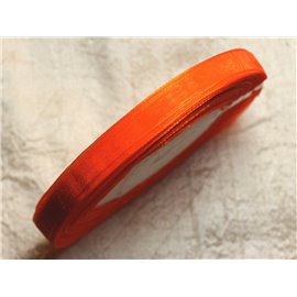 1pc - Carrete 45 metros - Cinta de tela naranja organza 10mm 4558550009876 