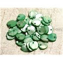 10pc - Perles Breloques Pendentifs Nacre Pommes 12mm Vert   4558550005434 