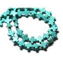 20pc - Perles Turquoise Synthèse reconstituée Croix 8mm Bleu Turquoise - 8741140008991 