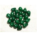 4pc - Perles Pierre - Jade Gouttes 14x10mm Vert Empire - 4558550002297