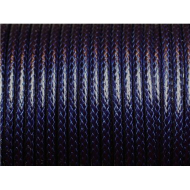 3 mètres - Cordon Coton Ciré 3mm Bleu Nuit - 4558550009975 