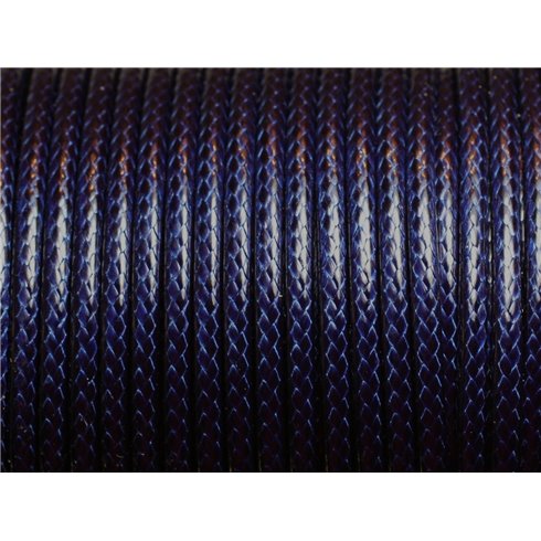 3 metres - Fil Corde Cordon Coton Ciré 3mm Bleu Marine Nuit - 4558550009975