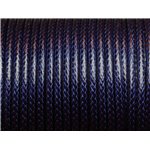 3 metres - Fil Corde Cordon Coton Ciré 3mm Bleu Marine Nuit - 4558550009975