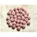 10pc - Perles Porcelaine Céramique Rose clair Boules 8mm   4558550007568 