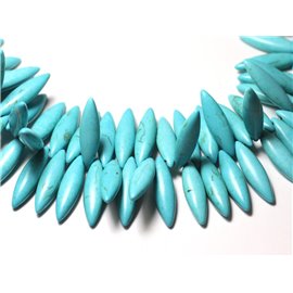 10pc - Synthetic reconstituted Turquoise Beads Marquises 28mm Turquoise Blue - 8741140009653