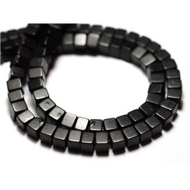 40pc - Cubos de síntesis reconstituidos de perlas turquesas 4mm Negro - 8741140009073 