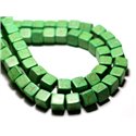 20pc - Perles Turquoise Synthèse reconstituée Cubes 8mm Vert - 8741140009240 