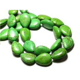 10st - Turkoois kralen gereconstitueerde synthetische druppels 18x14mm groen - 8741140009615 