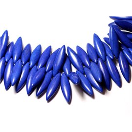 10st - Synthetische gereconstitueerde turkoois kralen Marquises 28 mm Nachtblauw - 8741140009660 