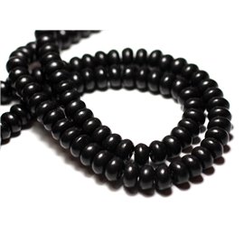 30 Stück - Türkisfarbene Perlen Rekonstituierte Synthesescheiben 8x5mm Schwarz - 8741140010147 