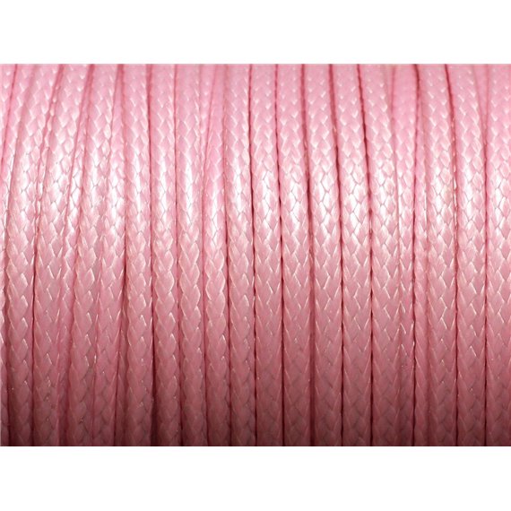 3 mètres - Cordon Coton Ciré 3mm Rose clair -  4558550004802 