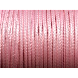 3 Meter - Fadenschnur gewachste Baumwolle 3mm Rosa Pastellbonbonpulver - 4558550004802