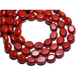 4pc - Stone Beads - Red Jasper Oval 10x8mm - 8741140007789 