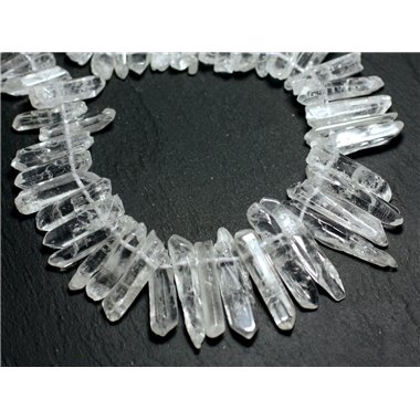 4pc - Perles Pierre - Cristal Roche Quartz Pointes Batonnets Facettés 10-30mm - 8741140007727