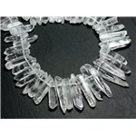 4pc - Perles Pierre - Cristal Roche Quartz Pointes Batonnets Facettés 10-30mm - 8741140007727