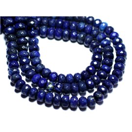 6pc - Stone Beads - Lapis Lazuli Faceted Rondelles 8x5mm - 8741140007857 