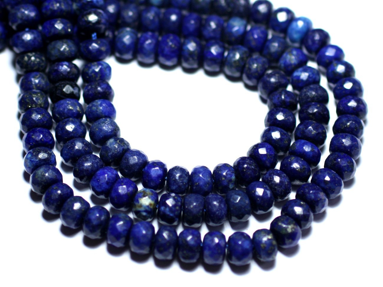 6pc - Perles de Pierre - Lapis Lazuli Rondelles Facettées 8x5mm - 8741140007857 