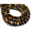 10pc - Perles de Pierre - Oeil de Tigre Rondelles 8x5mm - 8741140007871 