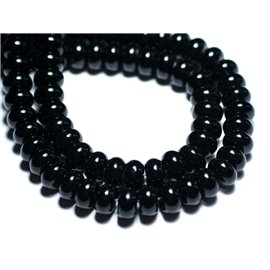 10pc - Stone Beads - Black Onyx Rondelles 8x5mm - 8741140007895 