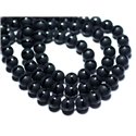 10pc - Perles de Pierre - Onyx Noir mat sablé givré Ligne Boules 6mm - 8741140007901 