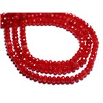 30pc - Perles de Pierre - Jade Rondelles Facettées 4x2mm Rouge orange vif - 8741140008090 