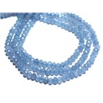 30pc - Perles de Pierre - Jade Rondelles Facettées 4x2mm Bleu Lavande Pastel - 8741140008120