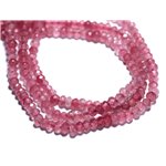 30pc - Perles de Pierre - Jade Rondelles Facettées 4x2mm Rose Corail Pêche - 8741140008137 