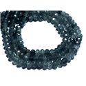 20pc - Perles de Pierre - Jade Rondelles Facettées 6x4mm Gris Anthracite Noir - 8741140008168 