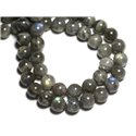 2pc - Perles de Pierre - Labradorite Boules 10mm - 8741140008717 