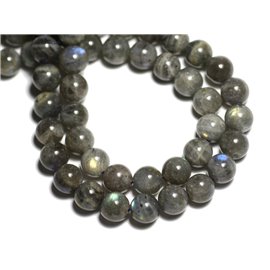 2pc - Perline di pietra - Palline di labradorite 10mm - 8741140008717 