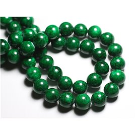8pc - Stone Beads - Jade Balls 12mm Empire Green - 8741140008229 