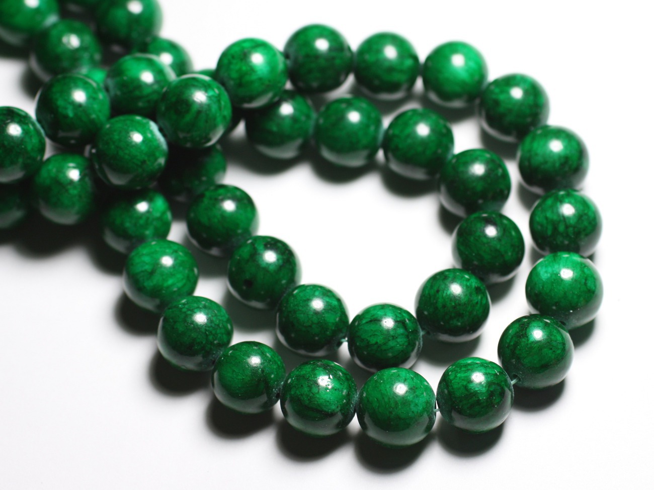 8pc - Perles de Pierre - Jade Boules 12mm Vert Empire - 8741140008229 
