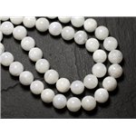 1pc - Perle de Pierre - Pierre de Lune blanche Boule 8-9mm - 8741140008724 